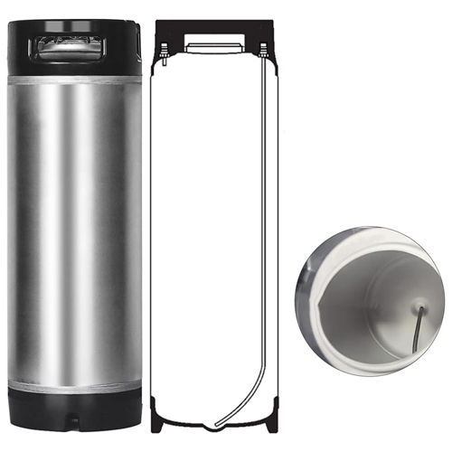 Barril de agua Corny de acero inoxidable 304 de 3 galones con función de filtración y purificación, barril de almacenamiento de agua potable con filtro incorporado