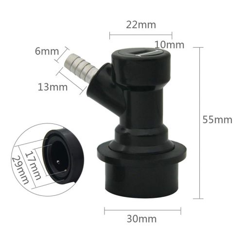 Conector Ball Lock, de Plástico para Salida de Líquido